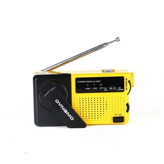 Sveivradio med LED-lampe - FM-radio, USB, 1000mAh