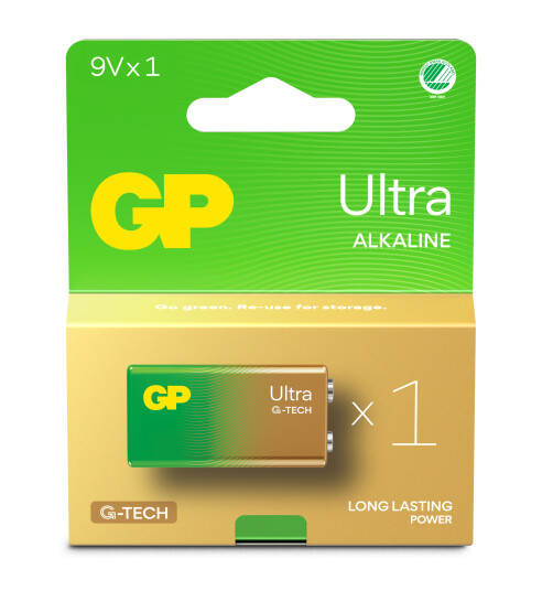 GP Ultra Alkaline 9V-batteri, 6LF22/1604AU