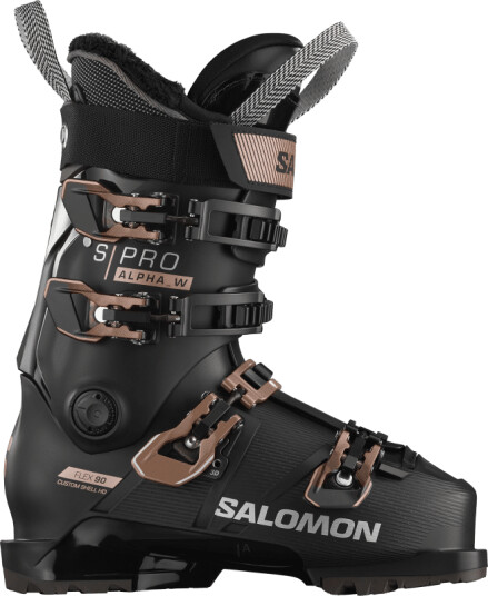 Salomon Women's S/Pro Alpha 90 26.5, Black/Pink Gold Metallic/Silver