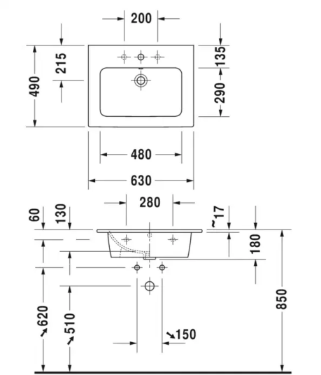 Duravit Me By Starck Møbelservant 630x490 mm, u/blanderhull, Wondergliss