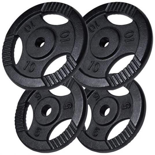 Gorilla Sports Viktskivor TRIGRIP Black - 2x10kg 2x5kg