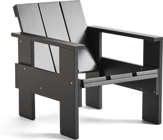 Hay - Crate Lounge Chair / Black - Utendørs Spisebordstoler - Gerrit Rietveld - Svart - Tre