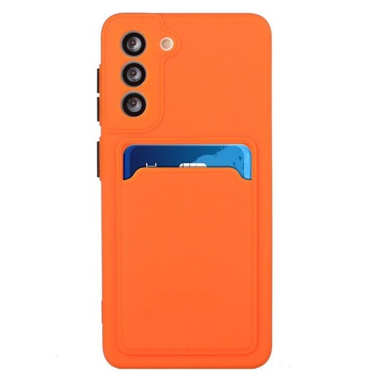 INCOVER Samsung Galaxy S23+ (Plus) Fleksibelt Plastdeksel med Kortholder - Oransje