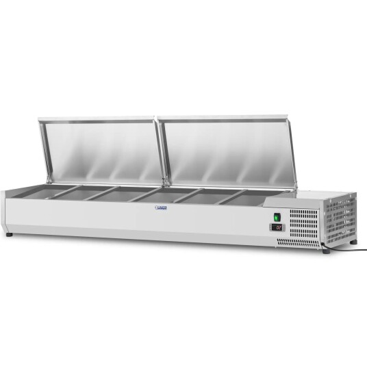 Royal Catering Kjølevitrine  180 x 39 cm  8 GN 1/3 beholdere 10010949