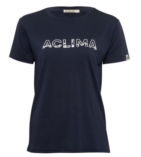 Aclima Lightwool Tee Logo W's Navy Blazer S