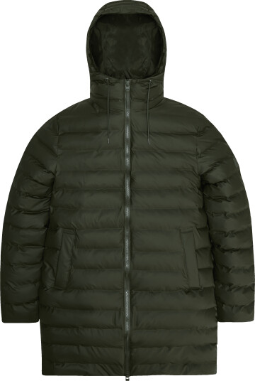 Rains Unisex Lohja Long Puffer Jacket W3T3 Green L