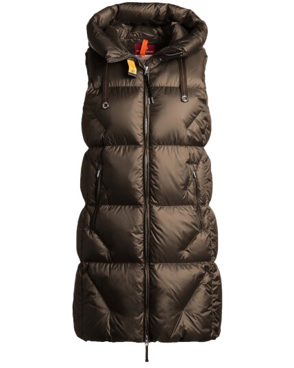 Parajumpers Zuly Hooded Down Vest W Dark Earth (Storlek L)