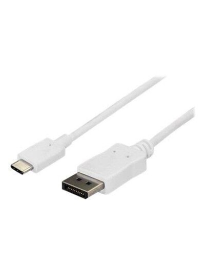 StarTech.com 6 ft / 1.8m USB C to DisplayPort Cable - 4K 60Hz - White - external video adapter - STM32F072CBU6