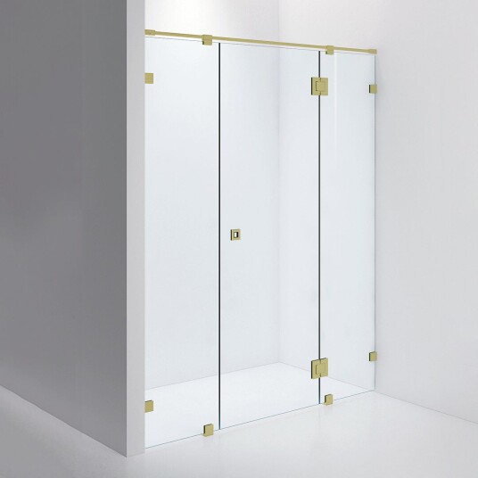 INR Iconic Nordic Rooms Dusjnisje ARC 7 Måltilpasset Brushed Brass / Timeless Klart Glass