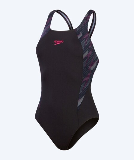 Speedo badedrakt til damer - Hyperboom Splice Muscleback - Svart/rosa