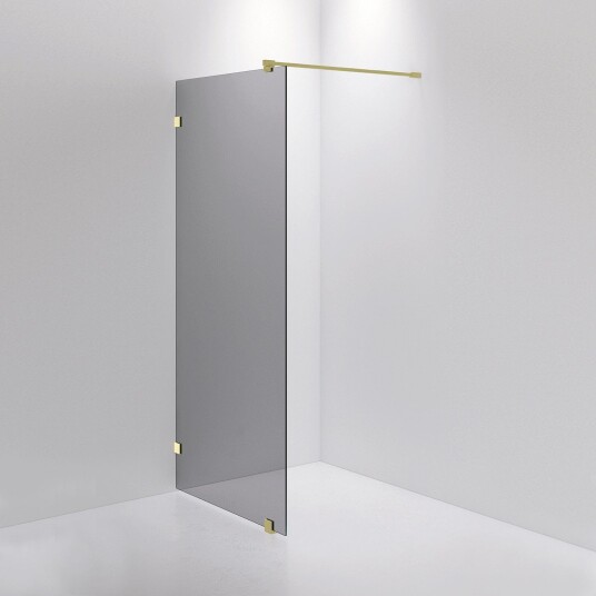 INR Iconic Nordic Rooms Dusjvegg ARC 20 Måltilpasset Brushed Brass / Grått Glass