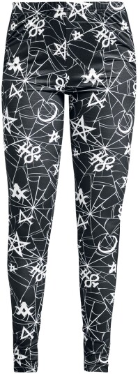 Black Blood by Gothicana - Goth Leggings - Leggings med spindelvev og okkulte ornamenter - S til XXL - Damer - svart