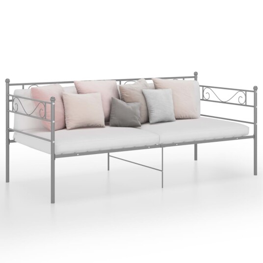 vidaXL Ramme til sovesofa grå metall 90x200 cm