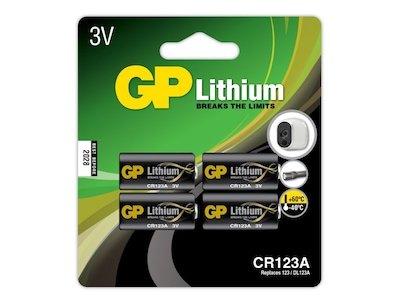 GP Pro Lithium CR123A batteri, 4-pk