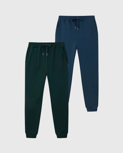 Seasonal 2pk Joggebukse Skog + Ocean Blue