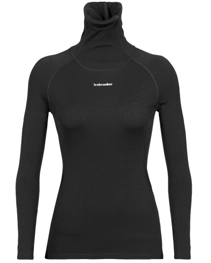 Icebreaker MerinoFine™ L/S Roll Neck W Black (Storlek XS)