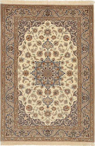 Håndknyttet. Opphav: Persia / Iran Ekte Teppe Isfahan Silkerenning Teppe 110X162 Oransje/Beige ( Persia/Iran)