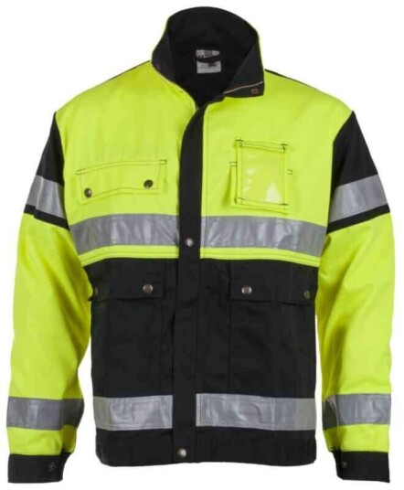 BS Dokka Arbeidsjakke, HiVis kl.2 Unisex, Str. 66, Gul/Sort