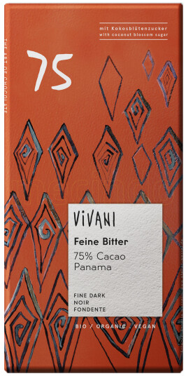 Vivani Panama Sjokolade Mørk 75% 80g