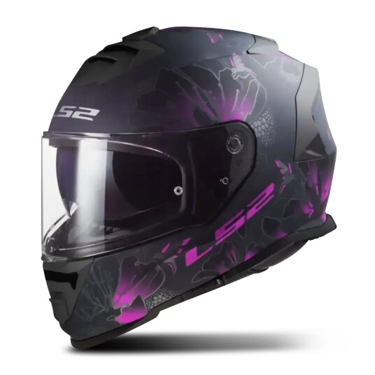 LS2 Helhjelm  FF800 Storm II Burst Mattsvart-Rosa