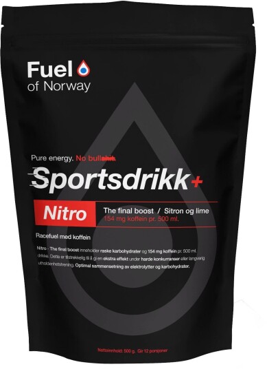 Fuel Of Norway Nitro Sportsdrikke 0,5kg Sitron Og Lime  Koffein 0,5kg