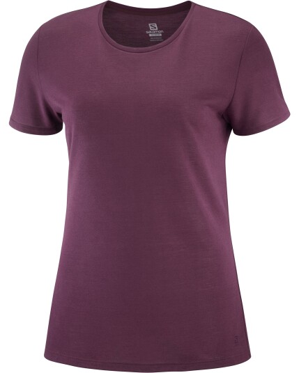 Salomon Comet Classic Tee W Heather/Winetastin/Heather (Storlek XS)