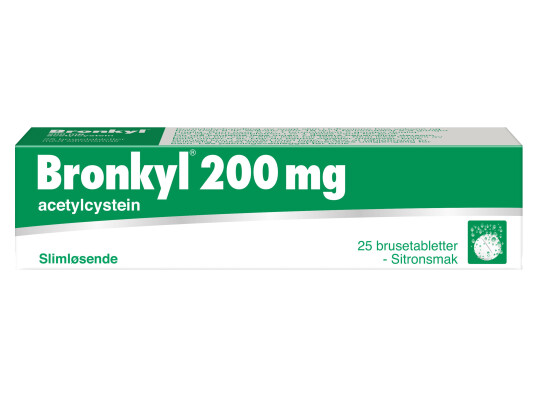 Bronkyl Brusetabletter 200mg, 25 brusetabletter