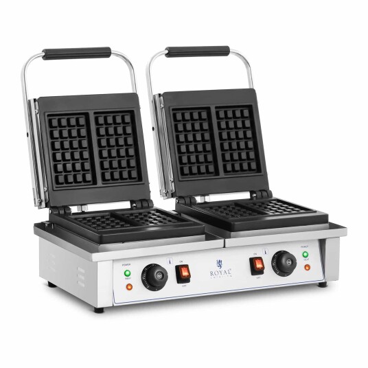 Royal Catering Dobbelt vaffeljern - belgiske vafler - Royal Catering - 2 x 2000 W RC-WM201