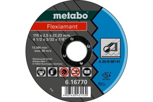 Metabo 616770000, Kutteskive, Flatt Senter, Stål, Metabo, 2,22 Cm, 11,5 Cm