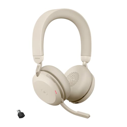 Jabra Evolve2 75 Link380c Ms Hodesett Usb-c Via Bluetooth-adapter Optimert For Uc Stereo Beige