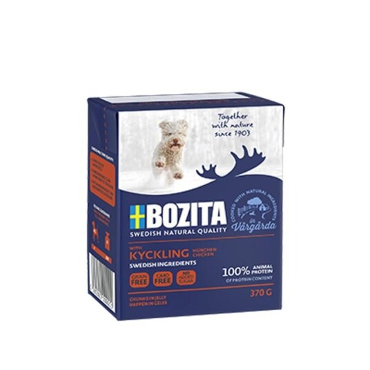 Bozita Robur Bozita Dog Tetra Naturals Chicken Jelly Våtfôr til hund 6x370 g