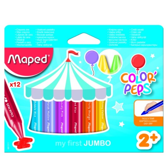 Maped Color Peps Early Age 12 Wax Fargestifter Jumbo