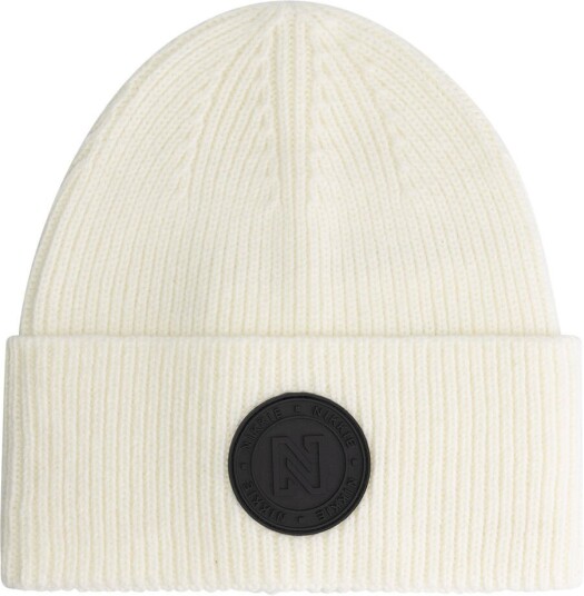 Nikkie Round Patch Beanie Dame Star White OS