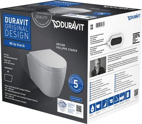 Duravit ME By Starck Compact Toalettpak. u/skyllekant, m/ myktlukk. sete/lokk, WG