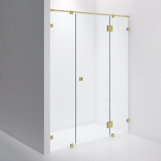 INR Iconic Nordic Rooms Dusjnisje ARC 7 Måltilpasset Brushed Brass / Opal Klart Glass