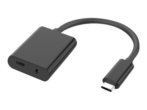 Microconnect - Usb-c Til Hodetelefonjakk / Ladeadapter 24 Pin Usb-c Hann 24 Pin Usb-c, 3,5 Mm-minijakk Hunn Svart