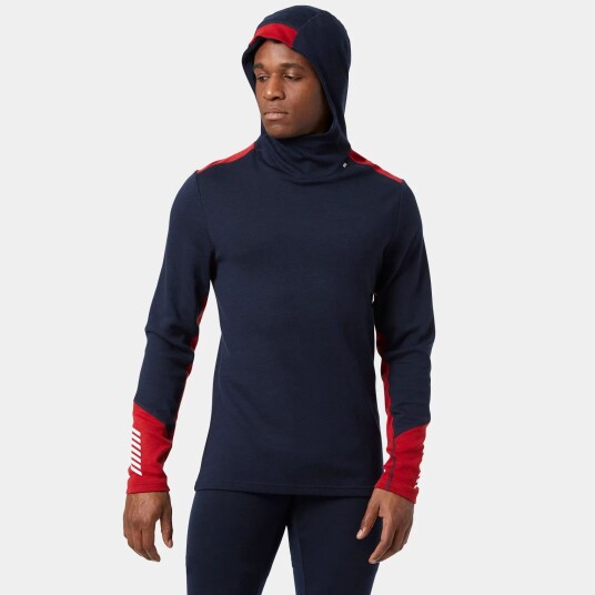 Helly Hansen Herre Lifa Merino Midtvekt Hettegenser Marineblå XL SvartXL