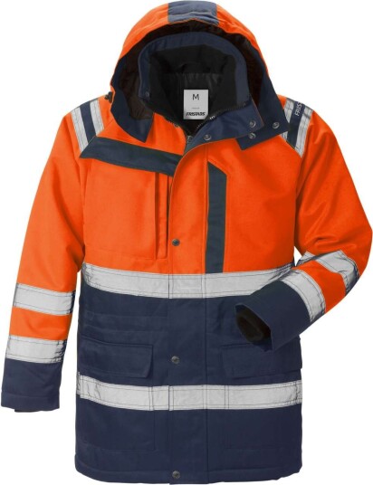 Fristads Vinterparkas 4042 Pp, Klass 3 Varsel Orange/marinblå 2xl