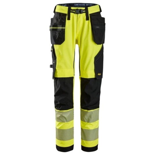 Snickers Workwear Bukse 6943 Kl2 Hl Gul/sor Str: 52 Snickers Workwear