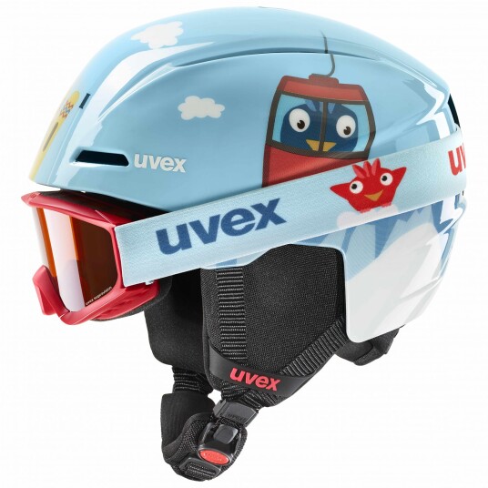 Uvex Viti Set, Skihjelm + Skibriller, Junior, Light Blue Birdy 51-55cm