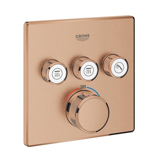 Grohe Grohtherm SmartControl Termostat Med 3 uttak, Brushed Warm Sunset