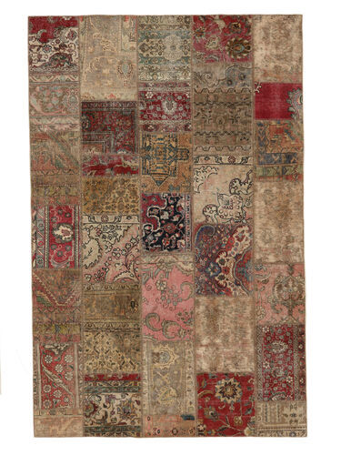 Håndknyttet. Opphav: Persia / Iran 199X307 Patchwork Teppe Håndknyttet Teppe Brun/Svart Persia/Iran