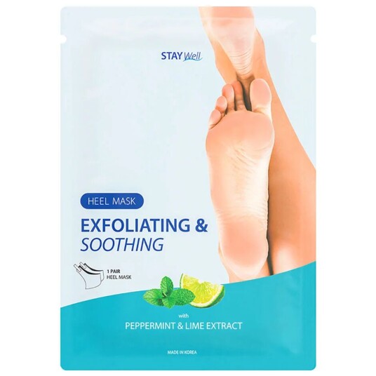 Stay Well Exfoliating & Soothing Heel Mask Peppermint Lime Fotpleie