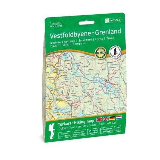 Topo 3000 Vestfoldbyene-Grenland turkart 1:50000