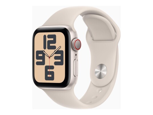 Apple Watch SE (GPS + Cellular) 2. generasjon - star white - smartklokke med sportsbånd - star white - 32 GB