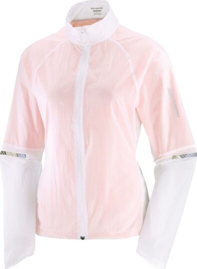 Salomon Women's Sense Flow Jacket L, White/Peach Amber