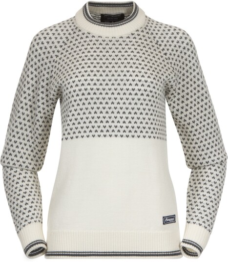 Bergans Of Norway Alvdal Wool Jumper Dame Vanilla White/Solid Dark Grey S