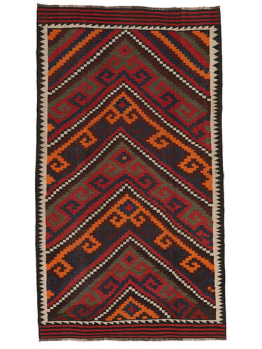 Håndknyttet. Opphav: Afghanistan Håndvevd Afghan Vintage Kelim Teppe 165X292 Vintage Ullteppe Svart/Mørk Rød Teppe