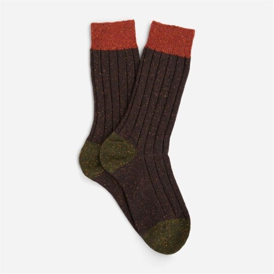 Pantherella Donegal Sock - Dk Brown Fleck L