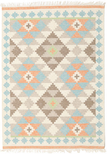 Håndknyttet. Opphav: India 160X230 Summer Kelim Teppe - Beige/Oransje